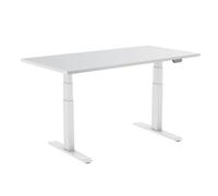 Scrivania Sit/Stand motorizzata Kimex 120x75 cm, altezza 62-128 cm, piano bianco/base bianca, collegata