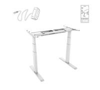 Scrivania Sit/Stand motorizzata Kimex 150x75 cm, altezza 62-128 cm, piano bianco/base bianca, collegata