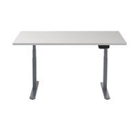 Scrivania Sit/Stand motorizzata Kimex 150x75 cm, altezza 62-128 cm, piano bianco/base grigia, collegata