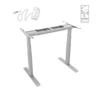 Scrivania Sit/Stand motorizzata Kimex 150x75 cm, altezza 62-128 cm, piano in noce/base grigia, collegata