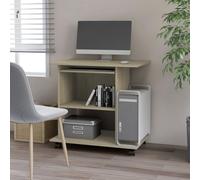 Scrivania Sonoma Rovere 80 x 50 x 75 cm, Materiale Legno, Ripiano Tastiera Estensibile Ruote, Ideale per Home Office, Lavoro Informatico, Soluzione Salvaspazio, Studio