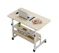 Scrivania Sopraletto con Ruote Vassoio Regolabile in Altezza Tavolino Mobile per Sedersi E Stare in Piedi Divano Letto Laterale Carrello per Laptop Portatile per Sedia Sala Studio Camera da Letto So