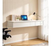 Scrivania Sospesa da Parete,Toeletta con Cassetti Contenitore | Già Assemblata,Salvaspazio,per Camera da Letto,Soggiorno e Piccoli Spazi,Solo Tavolo(White,120*40*20cm)