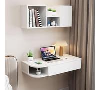 Scrivania Sospesa Moderna E Ampia Da 16,1 Pollici: Tavolo Toilette Montato A Parete Per Laptop Con Cassetto, Libreria Gestione Dei Cavi Per Piccoli Spazi Di Studio, Soggiorno