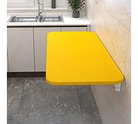Scrivania sospesa pieghevole in legno per piccoli spazi, colore giallo, 40 x 30 cm, soluzione salvaspazio per casa e ufficio, design compatto, facile da installare, versatile