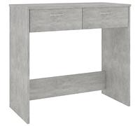 Scrivania studio 80 cm con cassetto, grigio cemento | Legno di ingegneria robusto, contenitore per cartelle, facile da pulire, per camera da letto o angolo studio