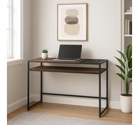 Scrivania Tavolo Consolle PC Legno e Metallo con Portadocumenti Casa Ufficio