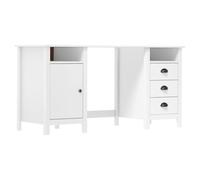Scrivania - Tavolo da lavoro per computer, studio Hill, 150 x 50 x 74 cm, in legno di pino solido bianco 02_0023861