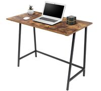 Scrivania Tavolo Porta PC Legno Metallo Casa Ufficio Design Industriale Brown