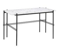 Scrivania TS 120 x 60 cm con Base Nero e Piano in Marmo Bianco di Carrara