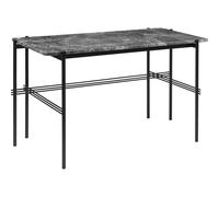 Scrivania TS 120 x 60 cm con Base Nero e Piano in Marmo Grigio Emperador