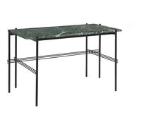 Scrivania TS 120 x 60 cm con Base Nero e Piano in Marmo Verde Guatemala
