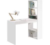 Scrivania ufficio camera con SCAFFALI reversibile BIANCA 120X53X144 cm 008314A