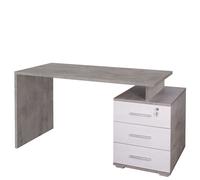 Scrivania ufficio camerette cemento Scrivanie in legno per pc con cassettiera