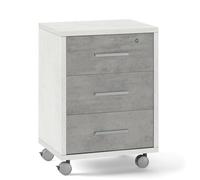 Scrivania ufficio cemento angolare 180 cm Scrivanie in legno con cassettiera