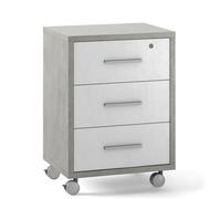 Scrivania ufficio cemento angolare 180 cm Scrivanie in legno con cassettiera
