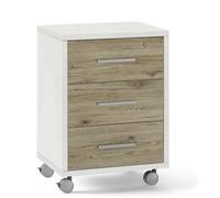 Scrivania ufficio cemento angolare 180 cm Scrivanie in legno con cassettiera