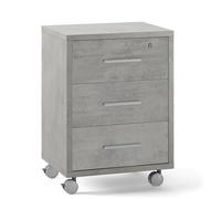 Scrivania ufficio cemento angolare 180 cm Scrivanie in legno con cassettiera