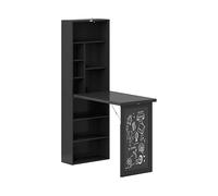 SCRIVANIA UFFICIO HOMCOM IT836-296V80BK - MDF e metallo, 98x51x153cm, pieghevole con libreria e lavagna