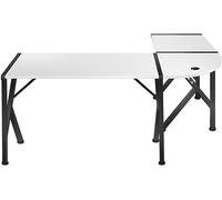huzaro Hero 6 3 Corner Desk Gaming Desk Computer Table Tavolo ergonomico da tavolo in carbonio Mobili da ufficio Gancio per cuffie Supporto per bevande 154x117x48, Bianco