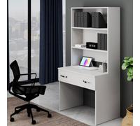 Scrivania ufficio porta computer con libreria e cassetto Scrivanie pc bianca