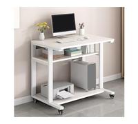 Scrivania versatile con 3 ripiani e ruote, perfetta per casa, ufficio, studio e spazi creativi, facile mobilità e design elegante per la massima produttività