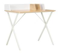 Scrivania VidaXL 80x50x84 cm Bianco/Naturale