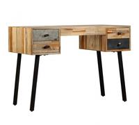 Scrivania VidaXL in teak massiccio riciclato 110x50x76 cm