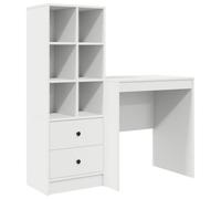 Scrivania Vidaxl Madeira 6 Scomparti e 2 Cassetti Bianco 76x70x50 cm