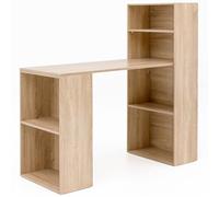 Scrivania WL5.693 con ripiano, 120 x 120 x 53 cm, in legno Sonoma, moderna, scaffalatura da scrivania per PC, scrivania con ripiano
