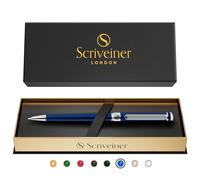 Scriveiner Penna a Sfera Blu Notte, Splendida Sfera in Lacca Midnight Blue con Dettagli Cromati, Ricarica Inclusa, Penna Elegante e Professionale da Ufficio, Idea Regalo per Lui e per Lei