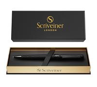 Scriveiner Penna a sfera completamente laccata nera, splendida penna di lusso, ricarica Schmidt nera, miglior set regalo per uomini e donne, ufficio professionale per dirigenti, belle penne dal design