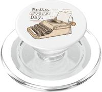 SCRIVI OGNI GIORNO Macchina da scrivere vintage Scrittore Scrittura Meme retrò PopSockets PopGrip per MagSafe