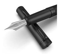 SCRIVI PENS Set di penne stilografiche [Extra Fine Plume], collezione Artistry, confezione regalo; 2 cartucce d'inchiostro, convertitore di ricarica inchiostro, calligrafia [cromo nero]