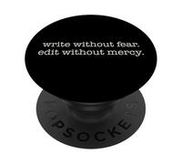 SCRIVI SENZA PAURA. MODIFICA SENZA MISERICORDIA. Scrittore Scrittura Meme PopSockets PopGrip Adesivo