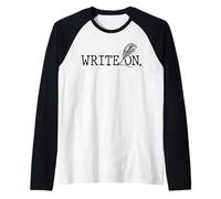Scrivi sulla Scrittura Scrittore Autore Lavoro Maglia con Maniche Raglan