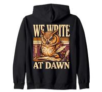 Scriviamo a Dawn Vintage Owl Scrittori E Poeti Felpa con Cappuccio