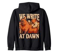 Scriviamo All'alba Capybara Scrittori Lettori Felpa con Cappuccio