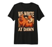 Scriviamo All'alba Capybara Scrittori Lettori Maglietta Premium