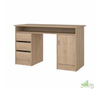 SCRIVIANIA 3 CASSETTI 1 ANTA CON CHIAVE UFFICIO STUDIO 126X55X75 CM QUERCIA