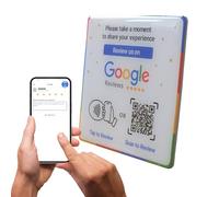 Scrivici sulla targa - Tocca NFC & QR code - iPhone & Android - Adesivo 3M - Nessun abbonamento (quadrato - 10 x 10 cm)