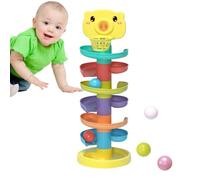 Scrofa a sfera - Rollturm 33 cm Bahn, Kugel Stack | Kreatives Lernspiel Motorik Greif Training Turmset, Kindergarten Kinder Cartoon Schwein Geräusch Regalo Aktivspaß for Zuhause Spielraum