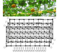 Scrog Net, rete per piante, 60 x 120 cm, rete per piante, rete per piante e piante rampicanti, rete per tralicci, rete elastica con 18 ganci per piante rampicanti