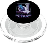 Scroll Like a Stoic Retro Grid Filosofia Digitale Estetica PopSockets PopGrip per MagSafe