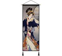 Scroll Wall Decor Wall Hanging Dipinti di scorrimento dipinti in seta asiatica Wall Hanging Decor Poster, Wall Scroll Decorazioni giapponesi for la casa, antico Kimono Beauty Wall Hanging Tela stampat