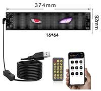 Scrolling RGB LED Car Window Sign 16x64 Panel USB App Programmable