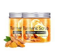 Scrub alla curcuma da 200 g, scrub alla curcuma per viso e corpo con azione detergente profonda, uniformità dell'incarnato, idratazione e nutrimento, scrub corpo illuminante alla curcuma (2 PCS)