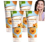 Scrub all'albicocca, scrub esfoliante per il viso da donna, scrub delicato con estratto di albicocca, pulizia profonda, elimina la pelle morta, schiarisce la pelle opaca, liscia la pelle (4 pezzi)