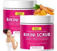 Scrub Bikini con 10% Di Ah Bha e Curcuma per la Zona Bikini e Ascelle,2pcs Scrub Corpo Scrub Salino Balinian Spa,Crema Esfoliante,Rimuove Peli Incarniti E Imperfezioni da Rasatura
