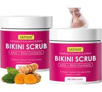 Scrub Bikini con 10% Di Ah Bha e Curcuma per la Zona Bikini e Ascelle,2pcs Scrub Corpo Scrub Salino Balinian Spa,Crema Esfoliante,Rimuove Peli Incarniti E Imperfezioni da Rasatura